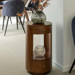 Chevet<Made in Meubles Table de chevet ronde en bois de manguier Oana