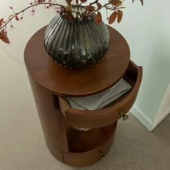 Chevet<Made in Meubles Table de chevet ronde en bois de manguier Oana