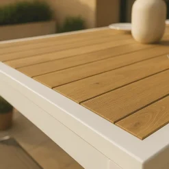 Table De Jardin<Made in Meubles Table de jardin carrée en aluminium blanc Ayden