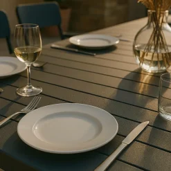 Table De Jardin<Made in Meubles Table de jardin en aluminium rectangulaire gris Kaïa