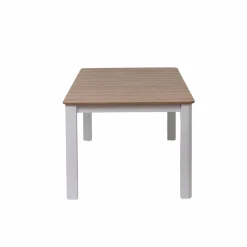 Table De Jardin<Made in Meubles Table de jardin en aluminium blanc et effet bois Ayden