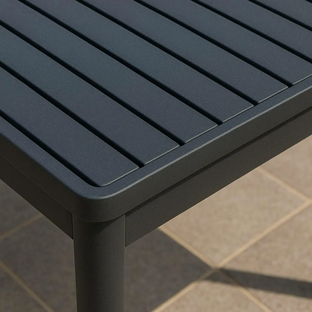 Table De Jardin<Made in Meubles Table de jardin en aluminium gris foncé Kaïa