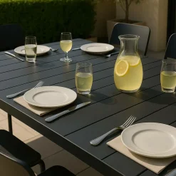 Table De Jardin<Made in Meubles Table de jardin grise en aluminium Kaïa