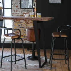 Table À Manger<Made in Meubles Table haute en bois d'acacia Tree