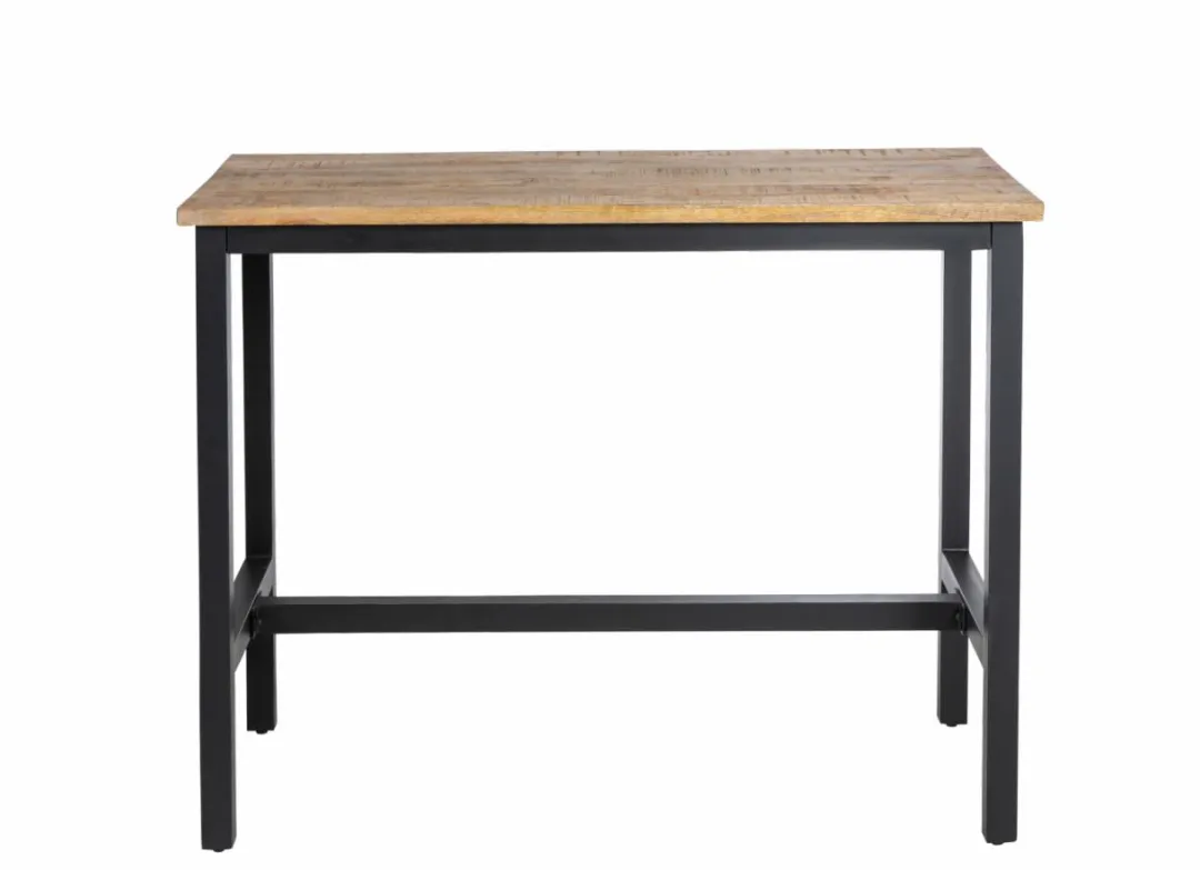 Table À Manger<Made in Meubles Table haute en bois de manguier et métal Petra