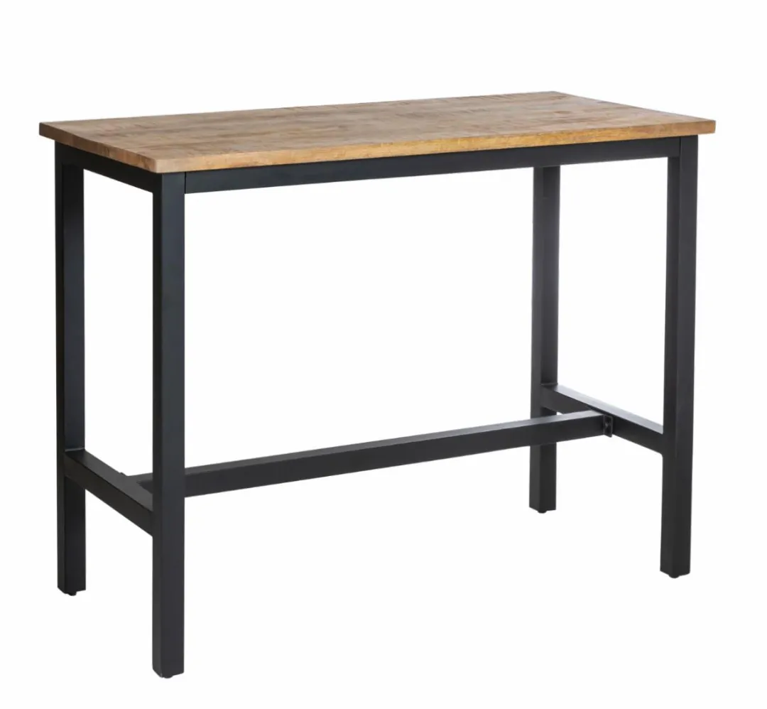 Table À Manger<Made in Meubles Table haute en bois de manguier et métal Petra