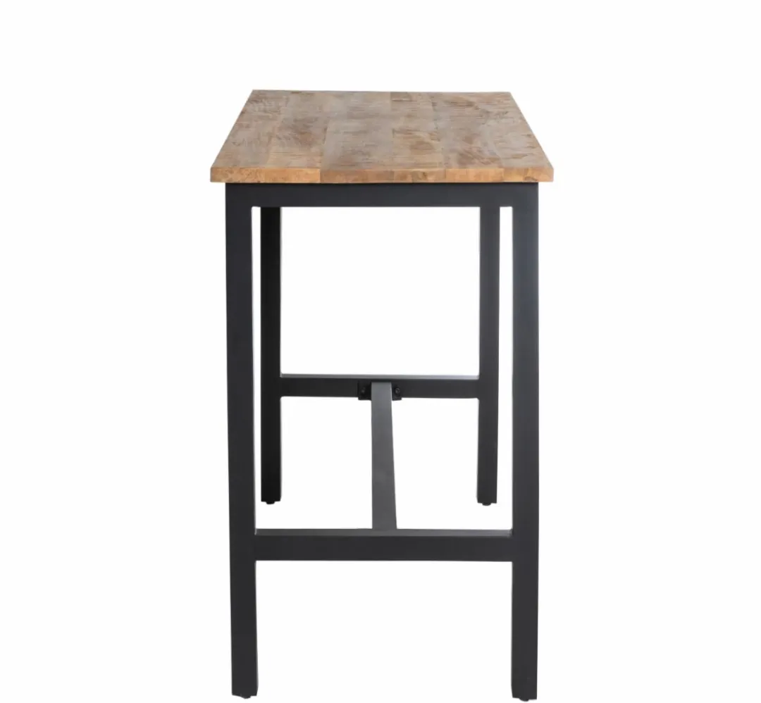 Table À Manger<Made in Meubles Table haute en bois de manguier et métal Petra