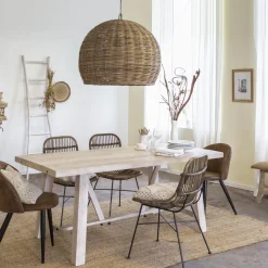 Table À Manger<Made in Meubles Table à manger avec allonges en bois de manguier blanchi Terra