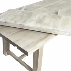 Table À Manger<Made in Meubles Table à manger avec allonges en bois de manguier blanchi Terra