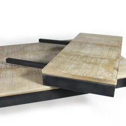 Table À Manger<Made in Meubles Table à manger avec allonges en bois de manguier et métal Locker