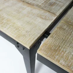 Table À Manger<Made in Meubles Table à manger avec allonges en bois de manguier et métal Locker