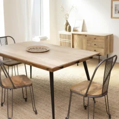 Table À Manger<Made in Meubles Table à manger avec allonges en bois de manguier Pia