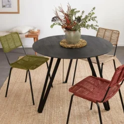 Table À Manger<Made in Meubles Table à manger en bois de manguier et métal Rosie