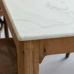 Table À Manger<Made in Meubles Table à manger en bois de manguier et marbre Arthuro