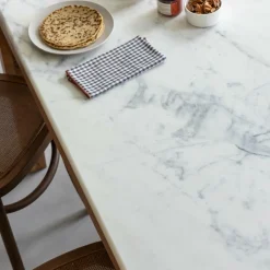 Table À Manger<Made in Meubles Table à manger en bois de manguier et marbre Arthuro