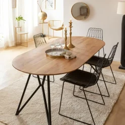 Table À Manger<Made in Meubles Table à manger ovale en bois d'acacia Ivan