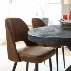 Table À Manger<Made in Meubles Table à manger ovale en bois de manguier Amor