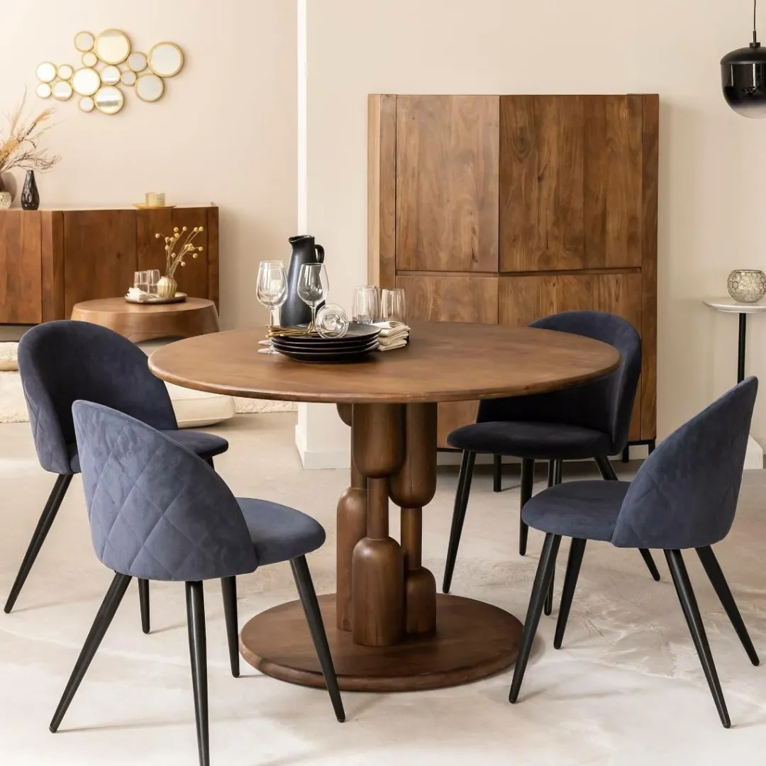 Table À Manger<Made in Meubles Table à manger ronde en bois de manguier Zola