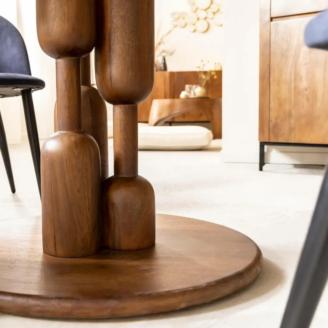 Table À Manger<Made in Meubles Table à manger ronde en bois de manguier Zola