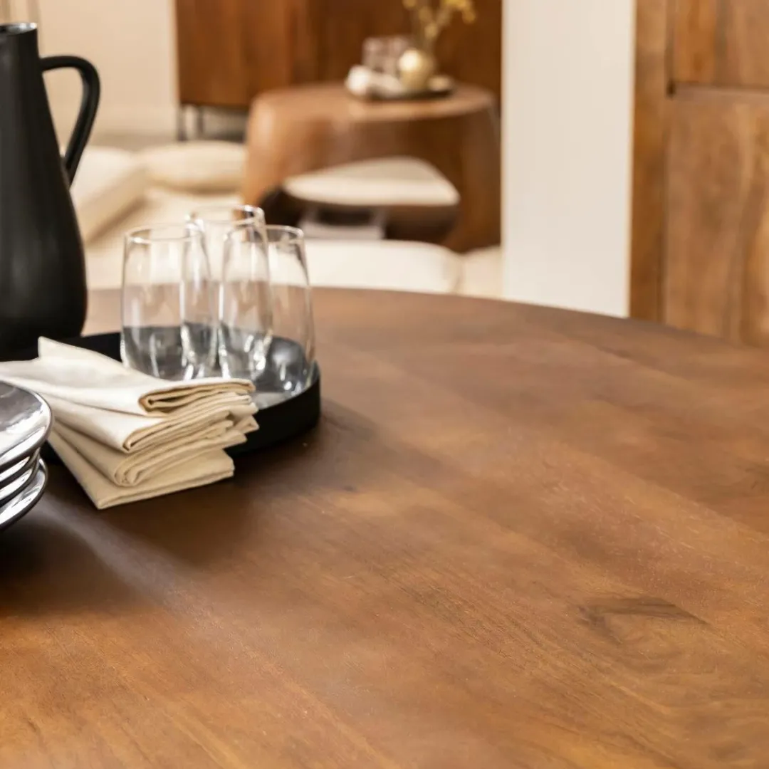 Table À Manger<Made in Meubles Table à manger ronde en bois de manguier Zola