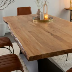 Table À Manger<Made in Meubles Table à manger suspendu en bois d'acacia et métal Coco