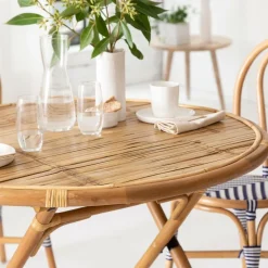 Table À Manger<Made in Meubles Table ronde en bambou 4 places Soline