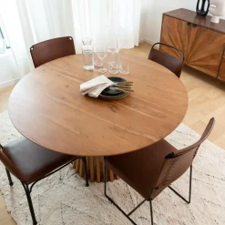 Table À Manger<Made in Meubles Table ronde en bois d'acacia Vida