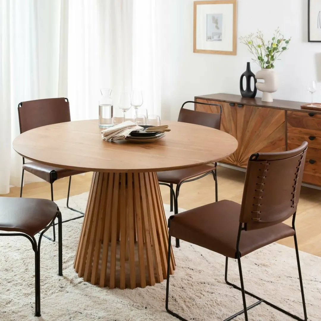 Table À Manger<Made in Meubles Table ronde en bois d'acacia Vida