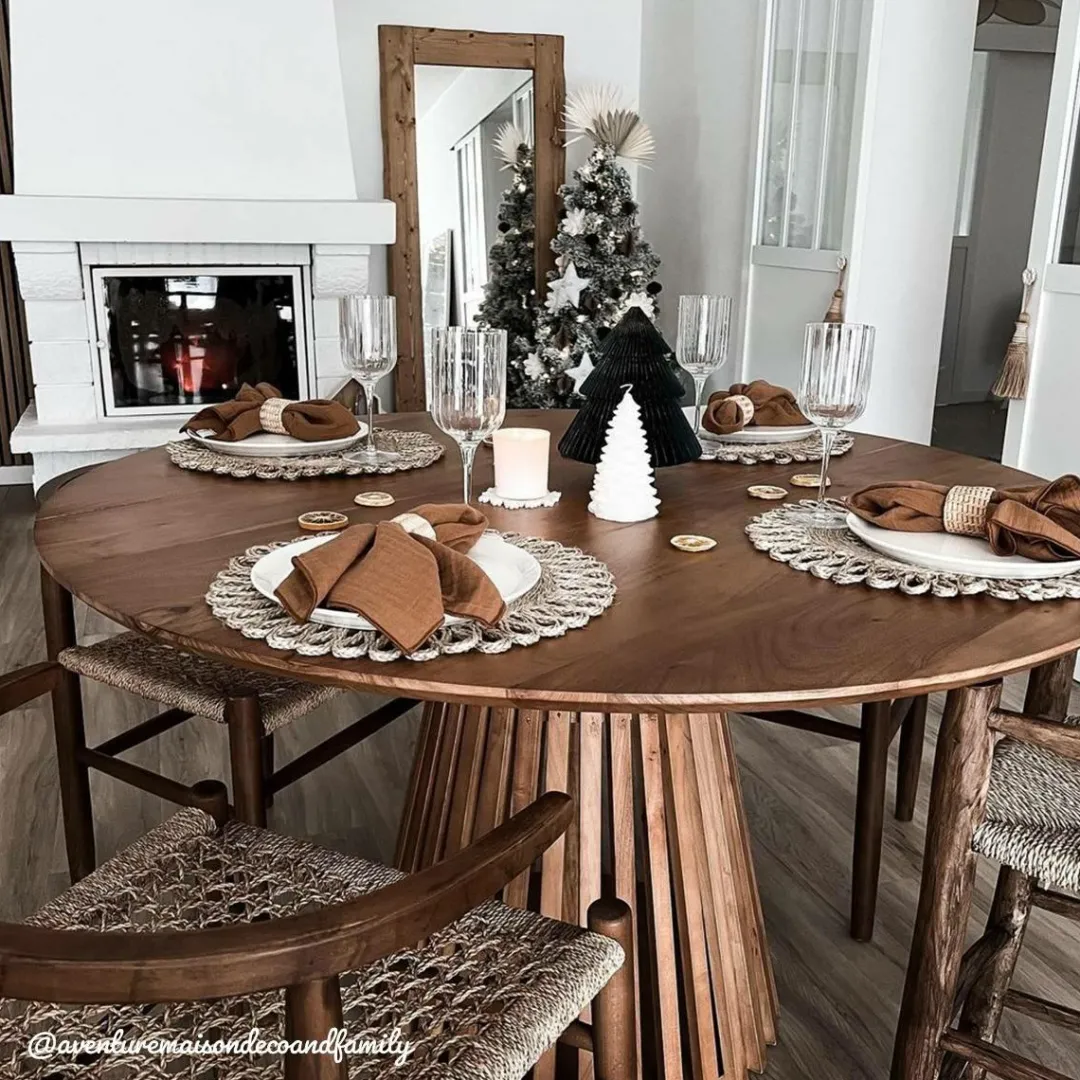 Table À Manger<Made in Meubles Table ronde en bois d'acacia Vida