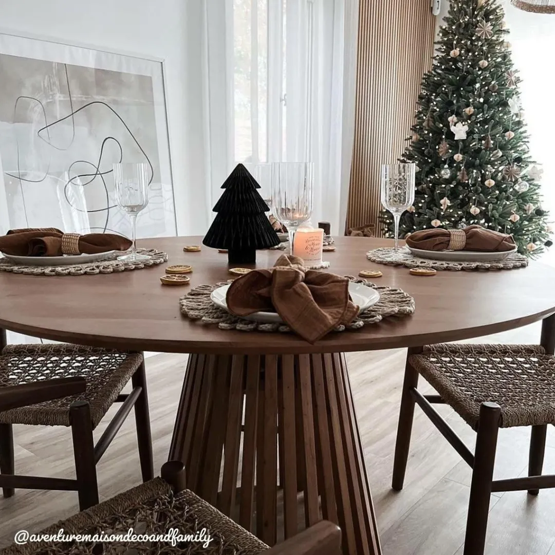 Table À Manger<Made in Meubles Table ronde en bois d'acacia Vida