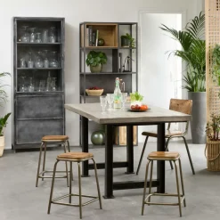 Tabouret<Made in Meubles Tabouret écolier métal et bois petit modèle Marcus