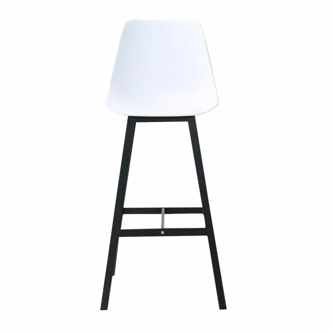 Tabouret De Bar<Made in Meubles Tabouret de bar blanc et métal noir Marius (lot de 2)