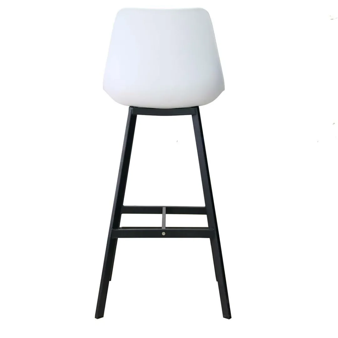 Tabouret De Bar<Made in Meubles Tabouret de bar blanc et métal noir Marius (lot de 2)
