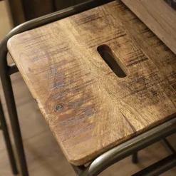Tabouret De Bar<Made in Meubles Tabouret de bar écolier bois et métal 77cm Marcus