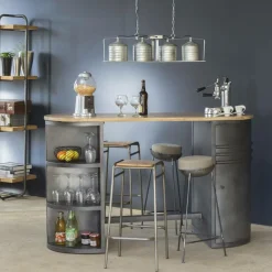 Tabouret De Bar<Made in Meubles Tabouret de bar écolier bois et métal 77cm Marcus