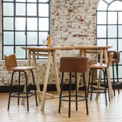 Tabouret De Bar<Made in Meubles Tabouret de bar en cuir et métal Tiago