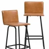 Tabouret De Bar<Made in Meubles Tabouret de bar en cuir marron Louise (lot de 2)