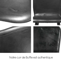 Tabouret De Bar<Made in Meubles Tabouret de bar en cuir marron Louise (lot de 2)