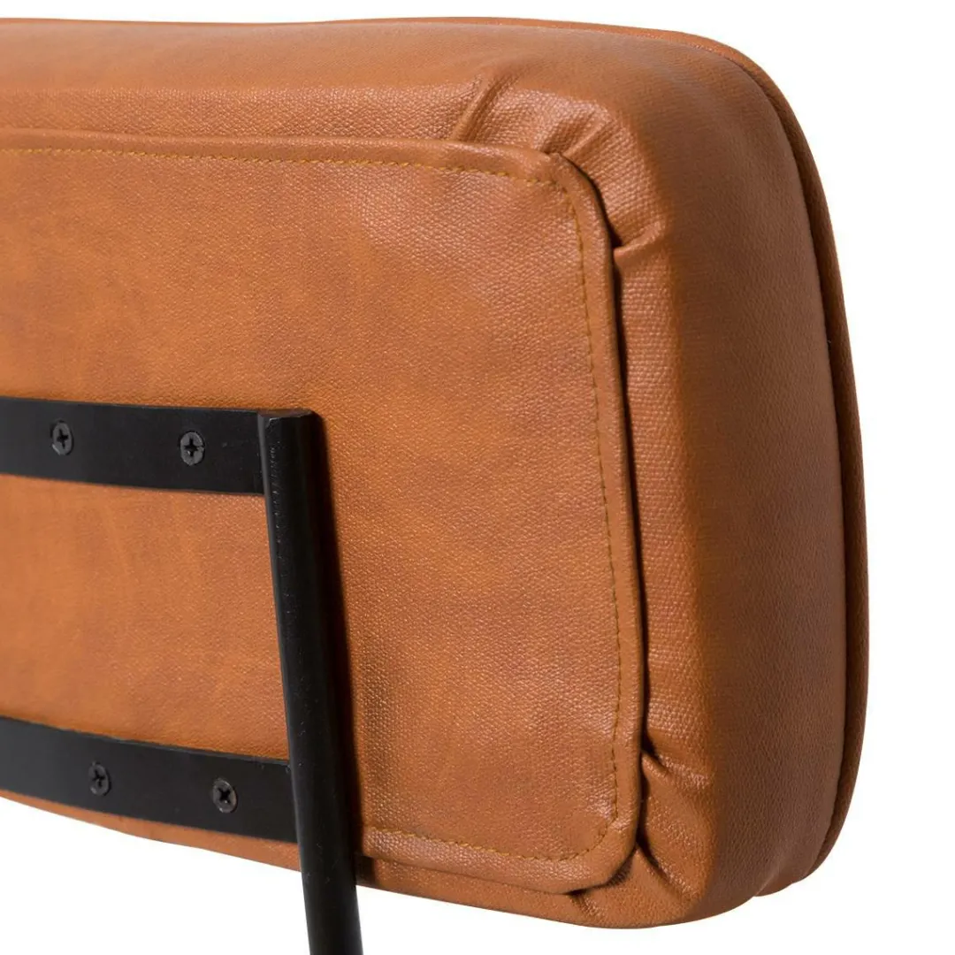 Tabouret De Bar<Made in Meubles Tabouret de bar en cuir marron et métal noir Victoire