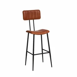 Tabouret De Bar<Made in Meubles Tabouret de bar en cuir marron Carl