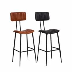 Tabouret De Bar<Made in Meubles Tabouret de bar en cuir marron Carl