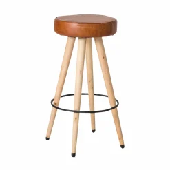 Tabouret De Bar<Made in Meubles Tabouret de bar en cuir marron Jocelin