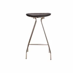 Tabouret De Bar<Made in Meubles Tabouret de bar en cuir noir et métal Lya