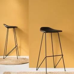 Tabouret De Bar<Made in Meubles Tabouret de bar en cuir noir Archi