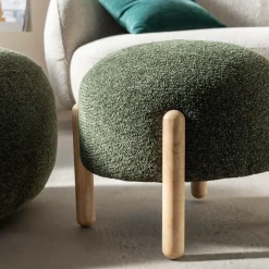 Tabouret<Made in Meubles Tabouret en tissu bouclette Nério