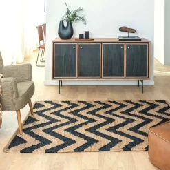 Décoration<Made in Meubles Tapis en jute et coton Mathilde