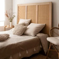 Tête De Lit<Made in Meubles Tête de lit en bois de manguier et cannage Noémia