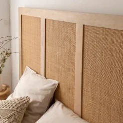 Tête De Lit<Made in Meubles Tête de lit en bois de manguier et cannage Noémia