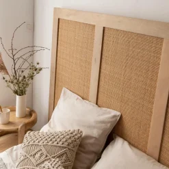 Tête De Lit<Made in Meubles Tête de lit en bois de manguier et cannage Noémia