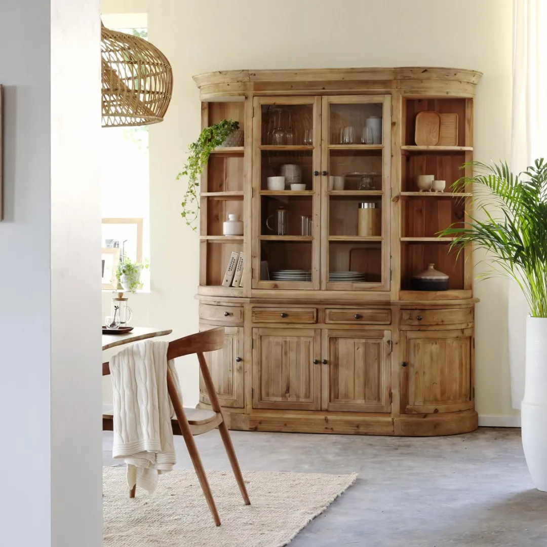 Vaisselier<Made in Meubles Vaisselier arrondi en bois recyclé Garance